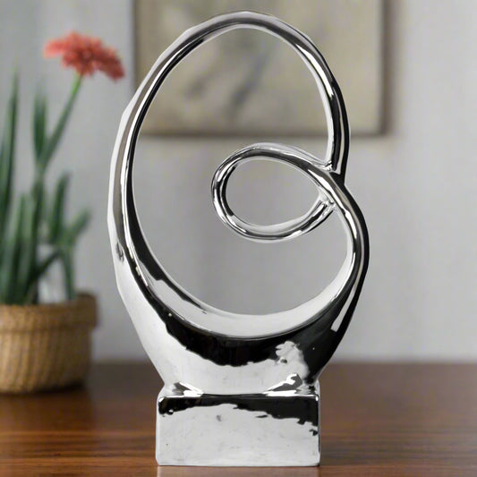 Orsen Abstract Chrome Ceramic Decor