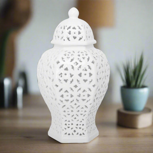 Valen Gloss White Temple Jar