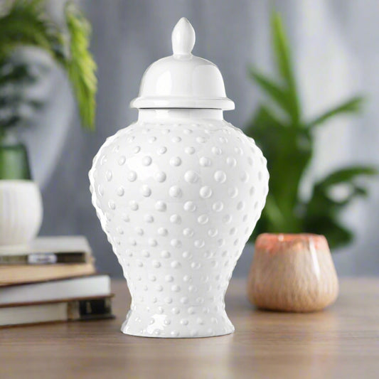 Wendin Gloss White Dotted Temple Jars