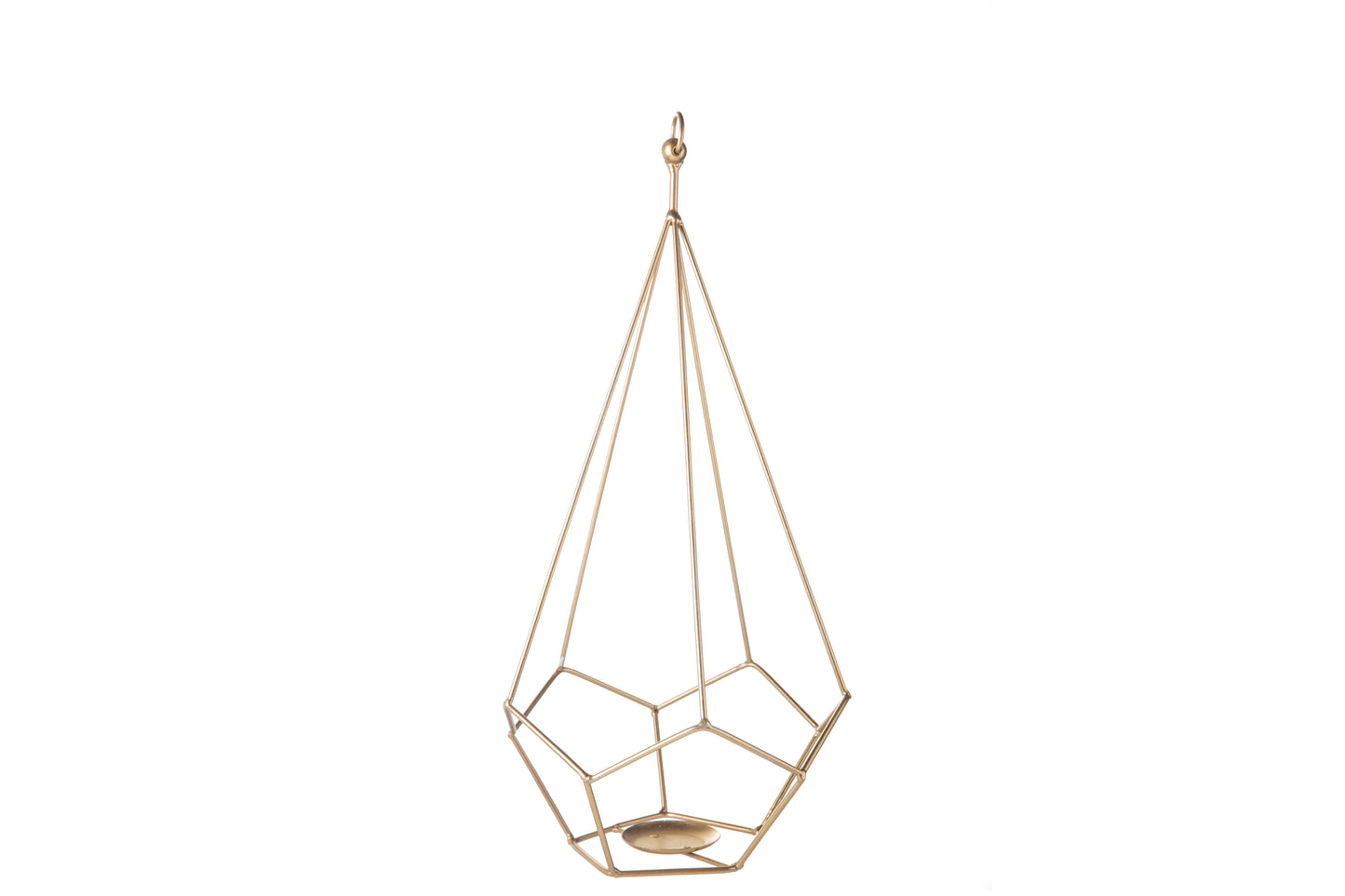 Metal Octagon Candle Holder Metallic Finish Gold