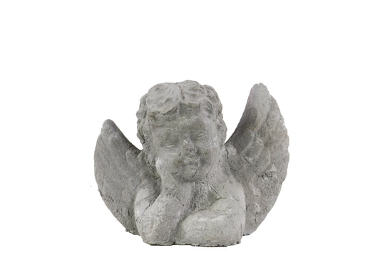 Cement Bust Washed Finish Gray 7.5"H