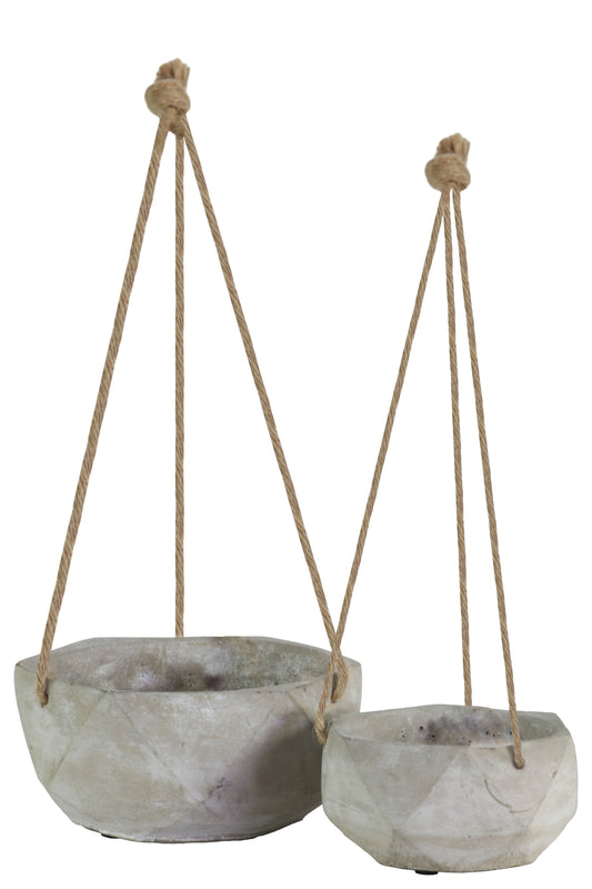 Cement Pot Concrete Finish Gray-3.5"H