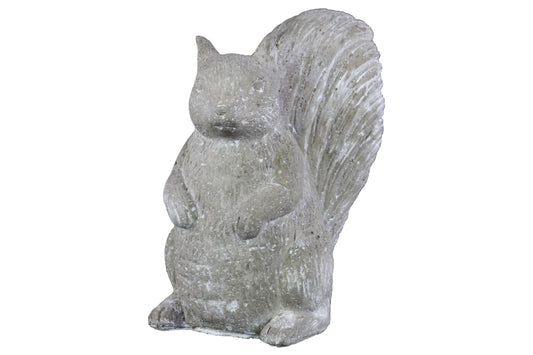 Cement Figurine Washed Concrete Finish White 8.25"H