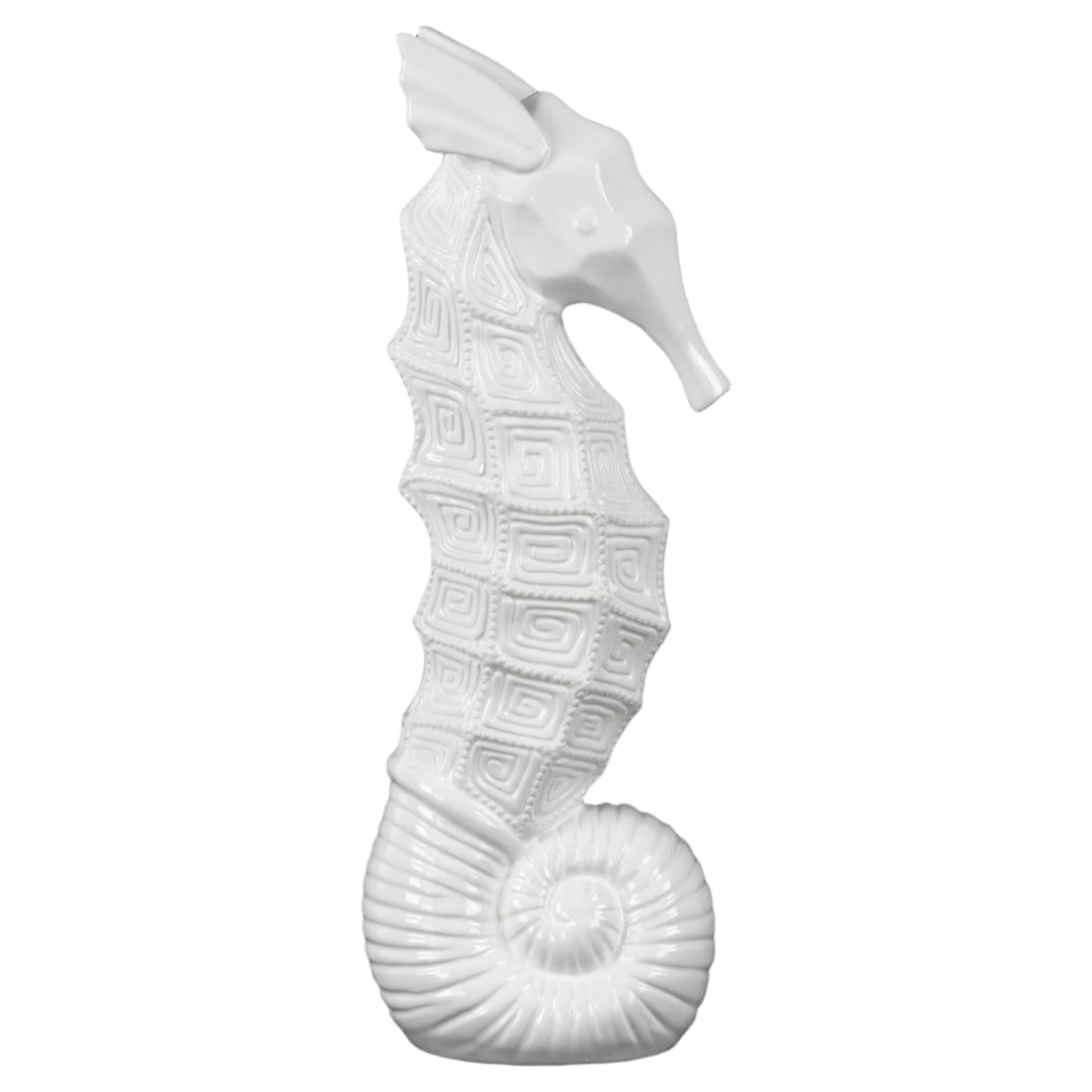 Ceramic Figurine Gloss Finish White 13.75"H