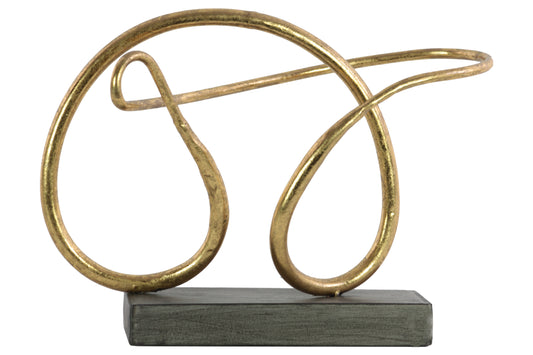 Metal Sculpture Metallic Finish Gold-10"H