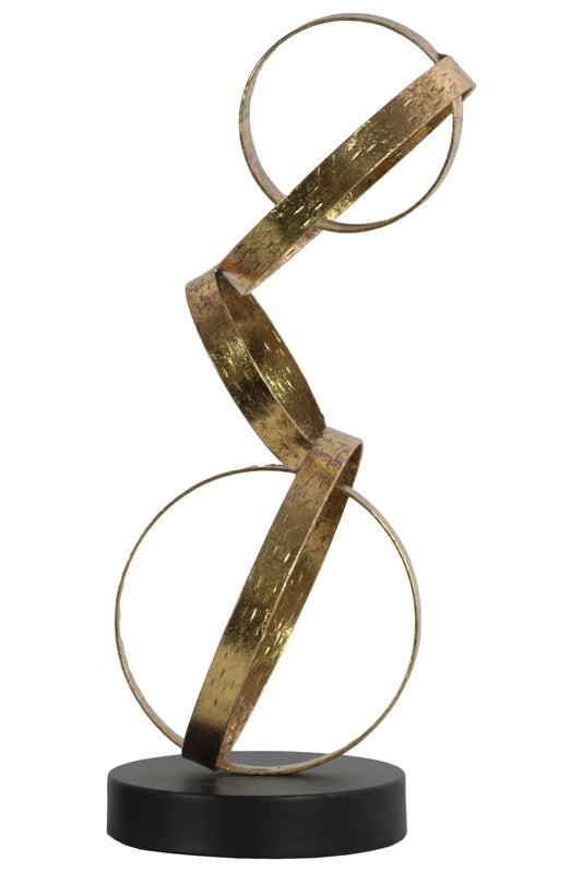 Metal Sculpture Metallic Finish Gold-15.75"H