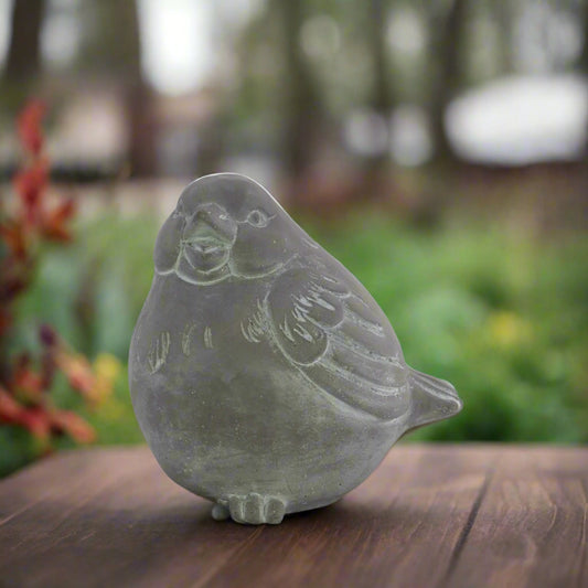 Brann Cement Sitting Bird Figurine