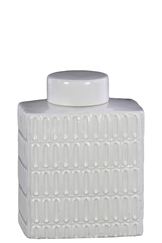 Ceramic Ginger/Temple Jar Gloss Finish White
