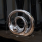 Ceramic Sculpture Polished Chrome Finish Silver 7"H