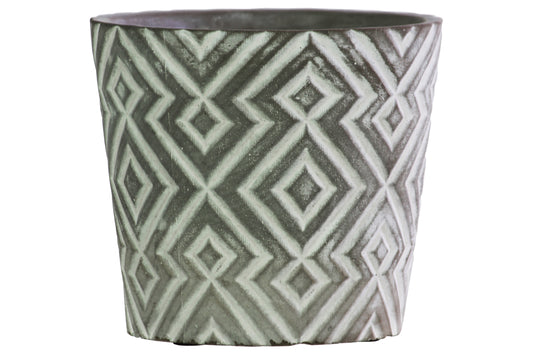 Terracotta  Round Pot Washed Finish Gray-5"H -310
