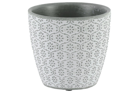 Terracotta  Round Pot Washed  Finish Gray-5"H -308