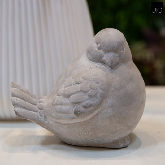 Cement Figurine Washed Concrete Finish Gray-5.5"H