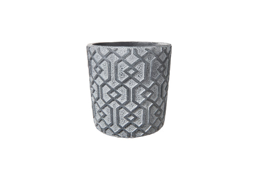 Cement Round Pot Washed Finish