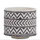 Ceramic Pot Washed Finish Black, White-4.25"H