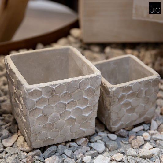 Terracotta Pot Washed Concrete Finish Gray-5.25"H