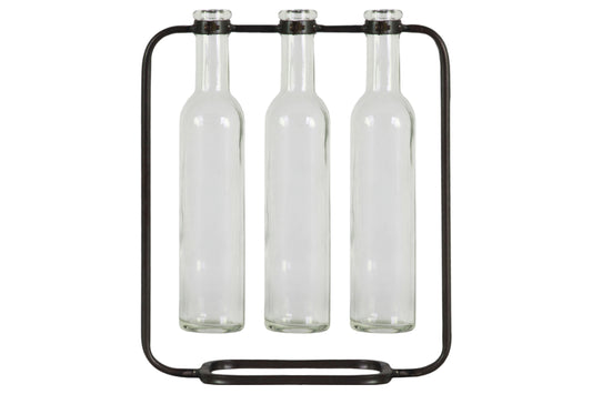 Metal Vase Metallic Finish Gunmetal Gray-11.75"H -293