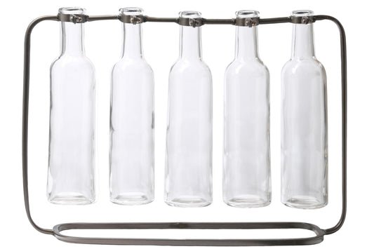 Metal Vase Metallic Finish Gunmetal Gray-11.75"H -294